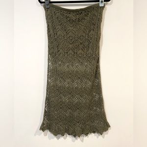 Fairycore Green Crochet Maxi Skirt
